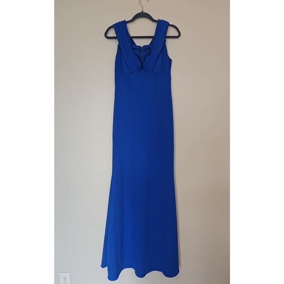 Betsy & Adam Cold Shoulder Corset Bodice Gown – Cobalt Blue – Size 6 - Picture 2 of 6